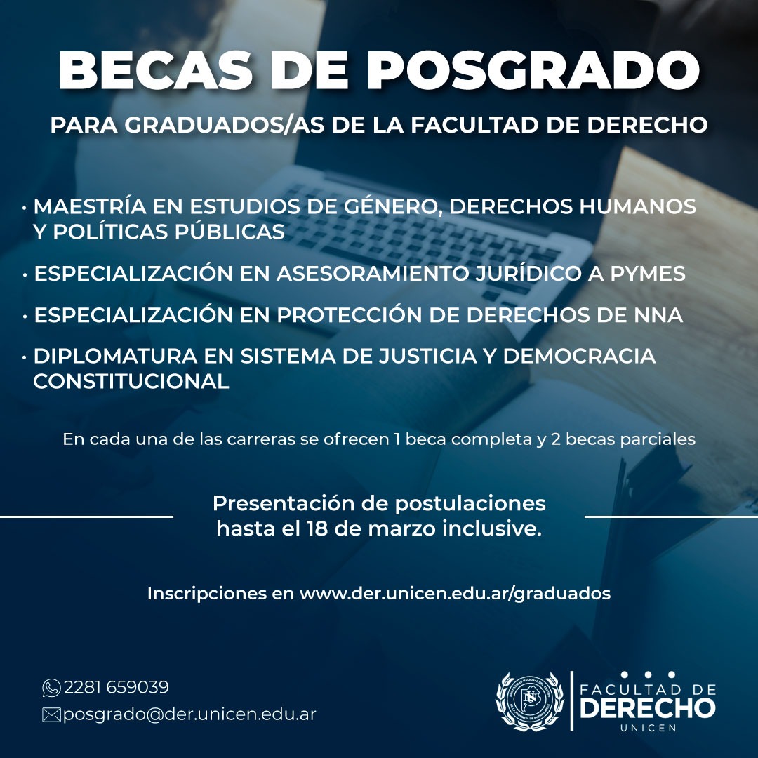 Becas y beneficios de posgrado | Facultad de Derecho