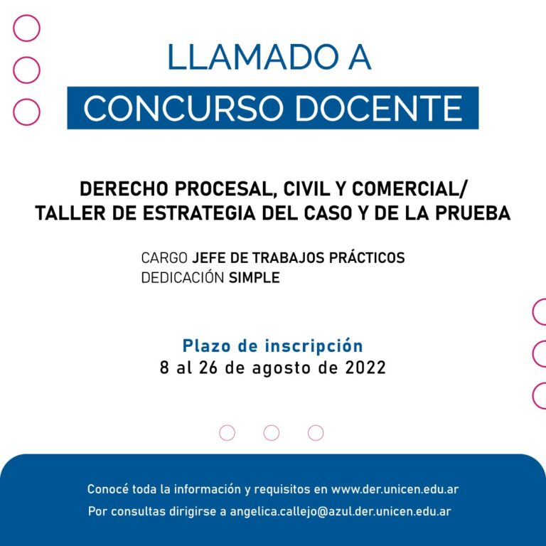 Convocatoria Concurso Docente Facultad de Derecho